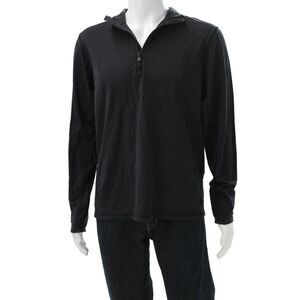 Greyson Mens 1/2 Zipper Mock Neck Long Sleeves Shirt Black Size Medium